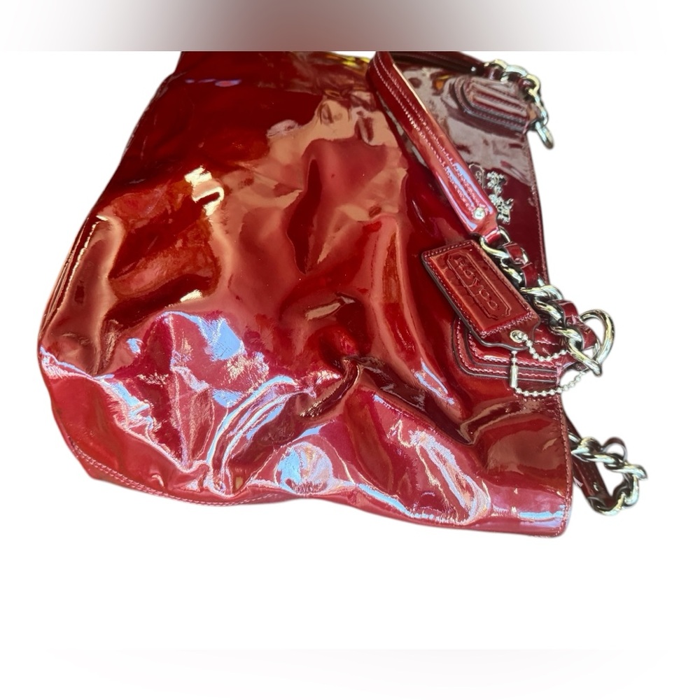 COACH Chelsea | Dark Red Patent Leather with Silver Accents - Picture 13 of 13